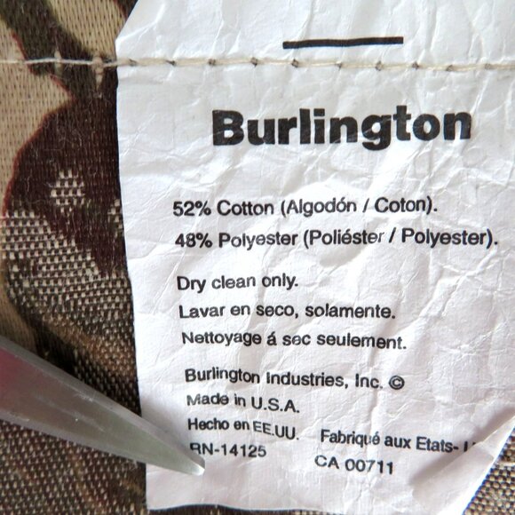 Vintage Burlington Floral Blouson Valance 17" x 82" Tapestry Fabric Rod Pocket - Picture 8 of 8